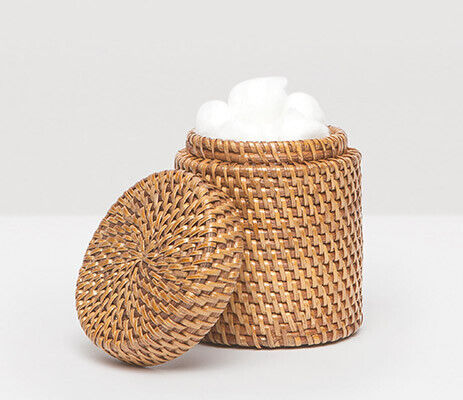 Pigeon & Poodle Dalton Brown Canister Round Rattan - New!