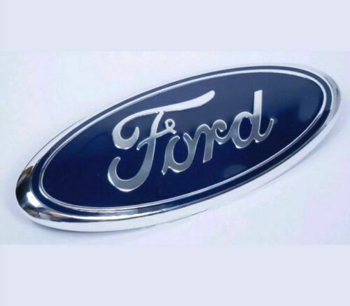 Blue & Chrome 2005-2014 Ford F150 Front Grille/ Tailgate 9 Inch Oval Emblem 1pcs