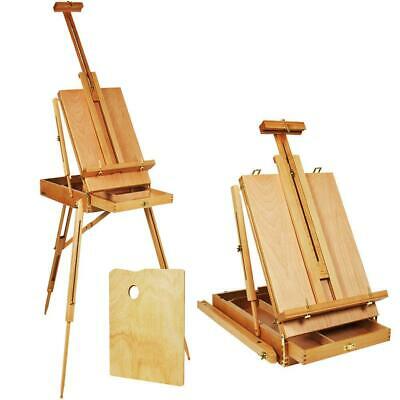 Adjustable Folding Art Artist Durable Wood Tripod Paintbox Easel Stand W/display