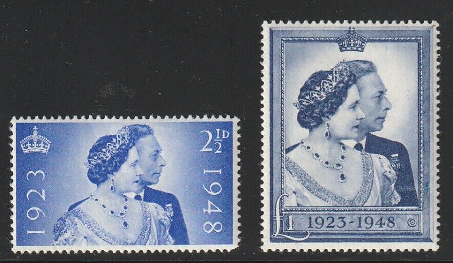 Great Britain   1949   Sc # 267-68   Silver Wedding   Mlh   Og   (6062)